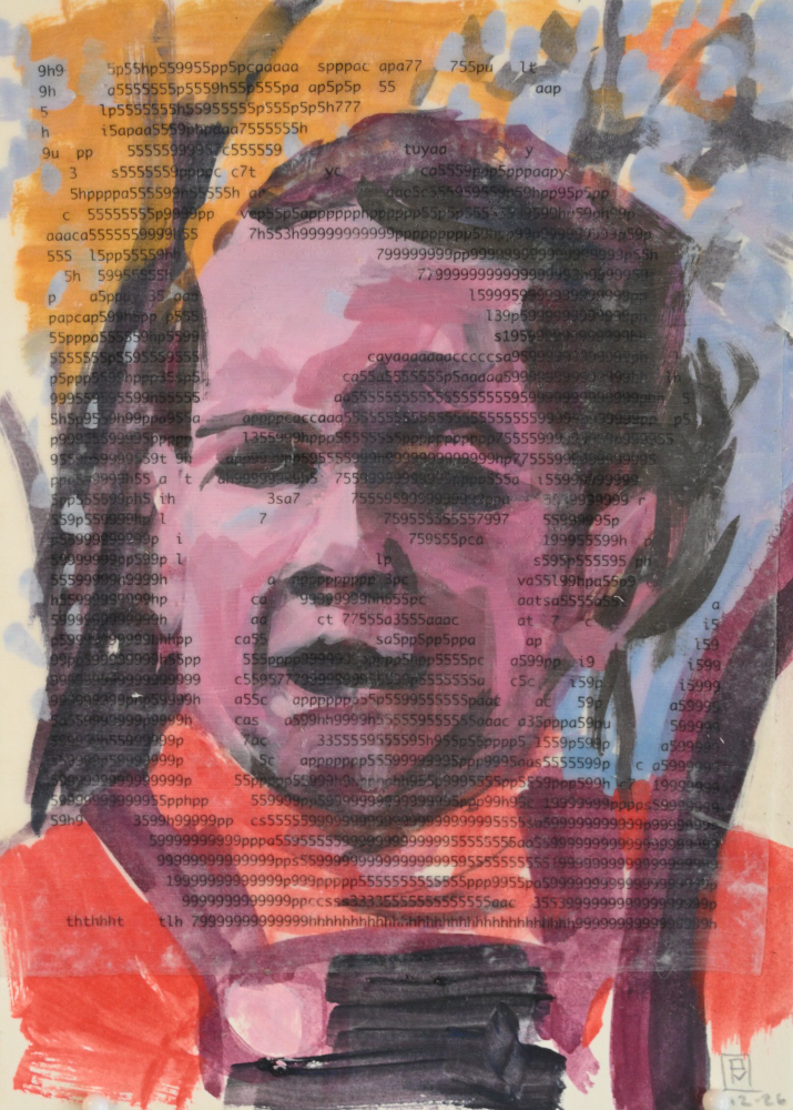 Ascii art + casein painting