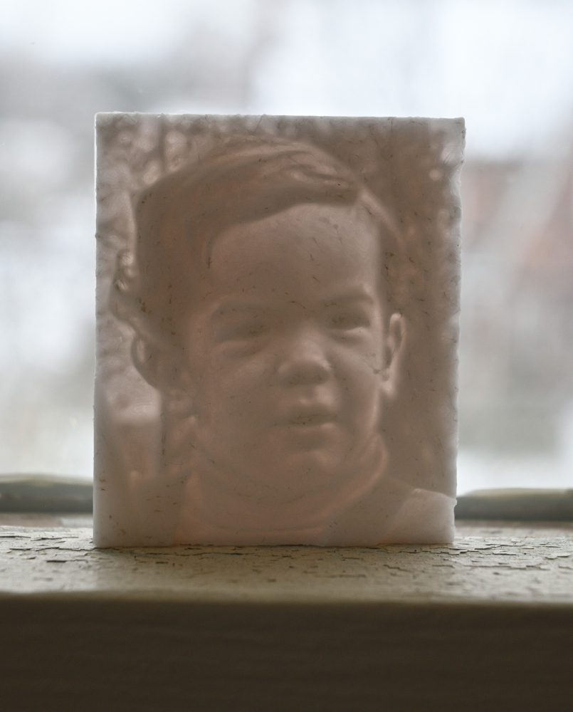 paul on tractor - backlit lithophane 