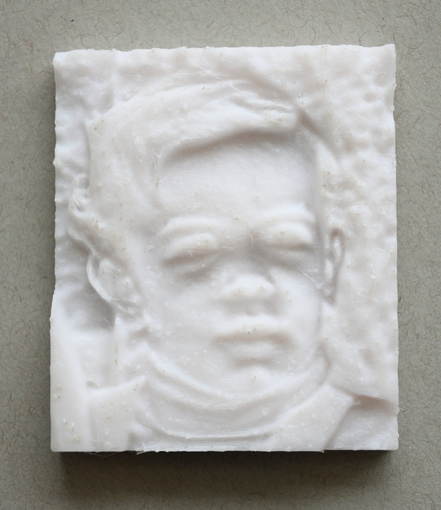 paul on tractor - frontlit lithophane 